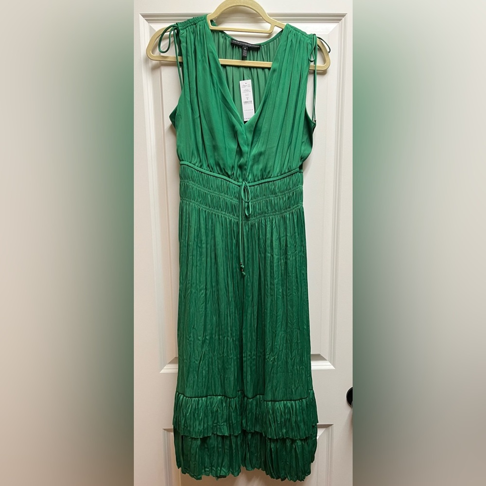 White House Black Market emerald green midi dress size M